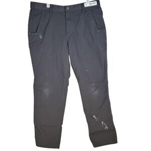 Carhartt Pants Mens 36x30 Gray Ripstop Relaxed Fit Work Zip Pocket Distressed